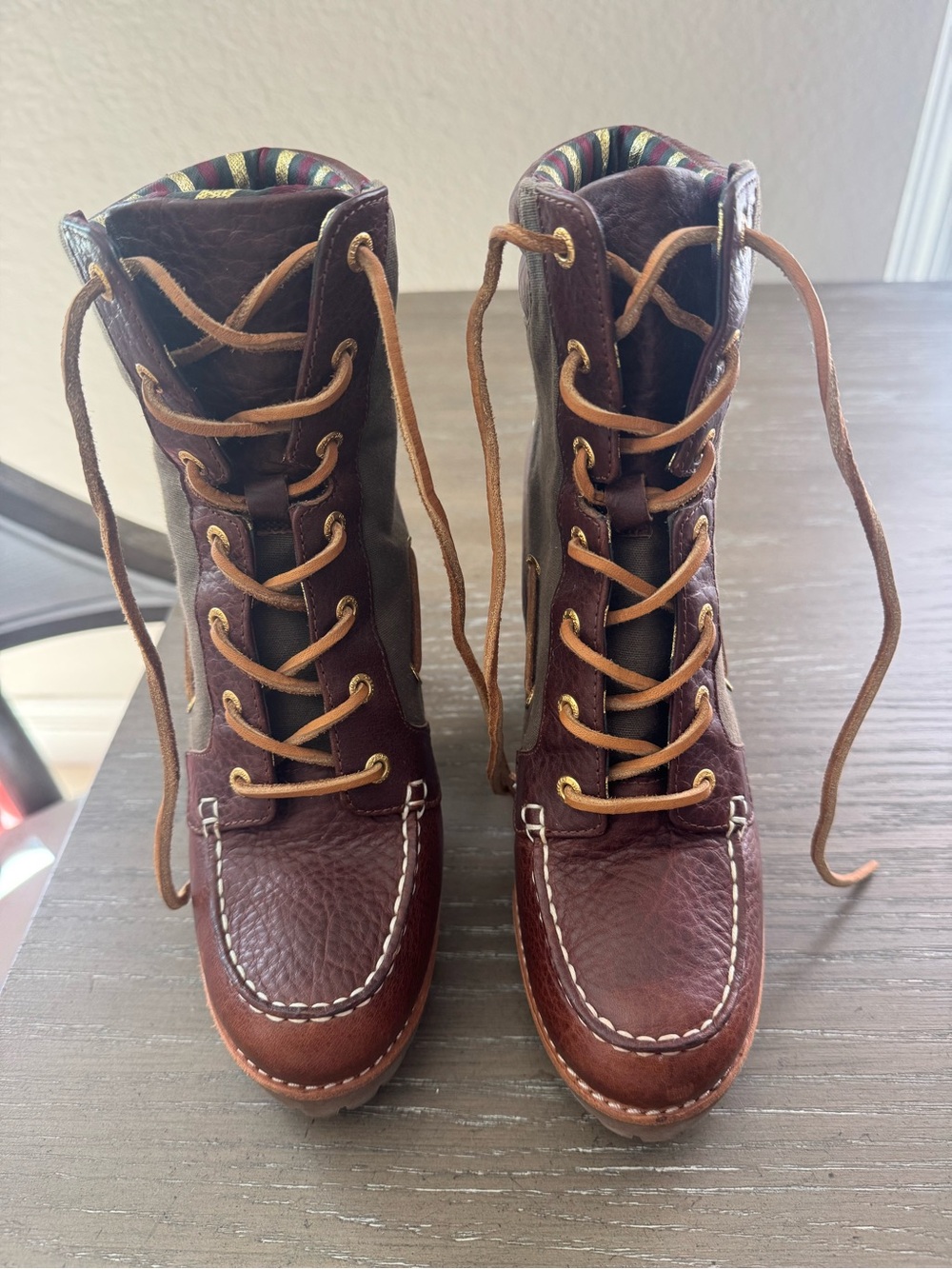 Women's Top Sperry Brown Leather Lace-Up Boot worn once